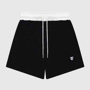B.Sure Black And White Drawstring Shorts